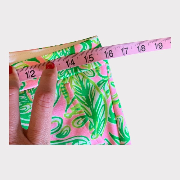 LILY PULITZER Darci Knit Scalloped Hem Shorts Pink/Green Size 0 - Picture 9 of 12